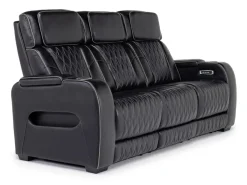 Mor Furniture Reclining Sofas|Sofas|Boyington 2 Power Sofa W/ Drop Down Table In Black Leather