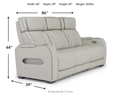 Mor Furniture Reclining Sofas|Sofas|Boyington 2 Power Sofa W/ Drop Down Table In Black Leather