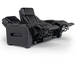 Mor Furniture Reclining Sofas|Sofas|Boyington 2 Power Sofa W/ Drop Down Table In Black Leather