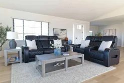 Mor Furniture Reclining Sofas|Sofas|Boyington 2 Power Sofa W/ Drop Down Table In Black Leather