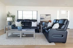 Mor Furniture Reclining Sofas|Sofas|Boyington 2 Power Sofa W/ Drop Down Table In Black Leather