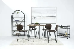Mor Furniture Seating For 4|Round Dining Sets|Brennan Round Counter Height Dining Table & 4 Stools In James Mocha