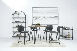 Mor Furniture Seating For 4|Round Dining Sets|Brennan Round Counter Height Dining Table & 4 Stools In James Mocha