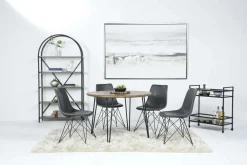 Mor Furniture Seating For 4|Round Dining Sets|Brennan Round Dining Table & 4 Chairs In Theo Slate