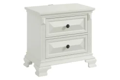 Mor Furniture Bedroom Sets|Bridgestone Panel Bed, Dresser, Mirror & Nightstand In Antique White, Queen