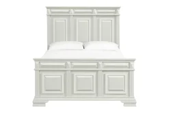 Mor Furniture Bedroom Sets|Bridgestone Panel Bed, Dresser, Mirror & Nightstand In Antique White, Queen