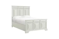Mor Furniture Bedroom Sets|Bridgestone Panel Bed, Dresser, Mirror & Nightstand In Antique White, Queen