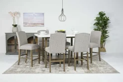 Mor Furniture Seating For 6|Counter Height Dining Sets|Brighton Counter Height Dining Table & 6 Stools In Gray