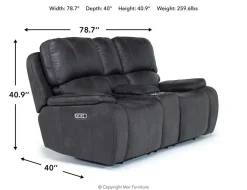 Mor Furniture Reclining Loveseats|Loveseats|Brookings 2 Power Console Loveseat In Brown