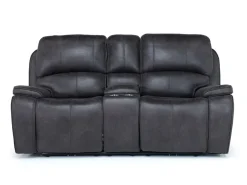 Mor Furniture Reclining Loveseats|Loveseats|Brookings 2 Power Console Loveseat In Brown