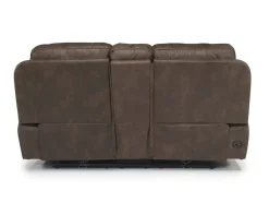 Mor Furniture Reclining Loveseats|Loveseats|Brookings 2 Power Console Loveseat In Brown