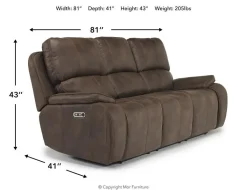 Mor Furniture Reclining Sofas|Sofas|Brookings 2 Power Sofa In Charcoal Gray