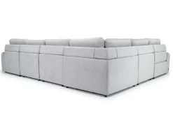Mor Furniture Sectionals|Bryce 6 Piece Power Sliding Sectional W/ Storage Chaise & Armless Slider In Savannah Coin, Left Facing