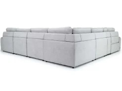 Mor Furniture Sectionals|Bryce 7 Piece Power Sliding Sectional W/ Storage Chaise & Armless Slider In Savannah Coin, Left Facing