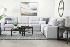 Mor Furniture Sectionals|Bryce 7 Piece Power Sliding Sectional W/ Power Armless Slider In Savannah Coin