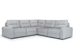 Mor Furniture Sectionals|Bryce 5 Piece Power Sliding Sectional W/ Power Armless Slider In Savannah Coin