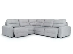 Mor Furniture Sectionals|Bryce 5 Piece Power Sliding Sectional W/ Power Armless Slider In Savannah Coin