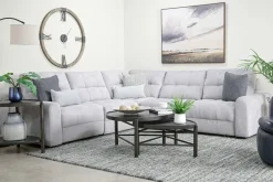 Mor Furniture Sectionals|Bryce 5 Piece Power Sliding Sectional W/ Power Armless Slider In Savannah Coin