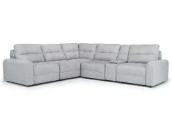 Mor Furniture Sectionals|Bryce 6 Piece Power Sliding Sectional W/ Power Armless Slider In Savannah Coin