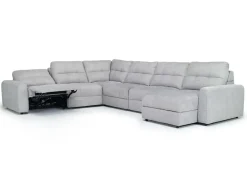 Mor Furniture Sectionals|Bryce 6 Piece Power Storage Chaise Sectional In Savannah Coin, Left Facing