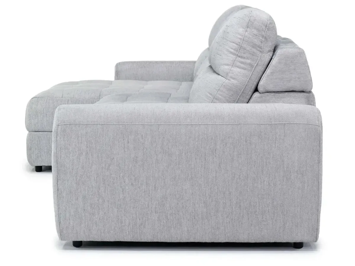 Mor Furniture Sofas|Bryce Power Slider Sofa Storage Chaise In Savannah Coin, Left Facing