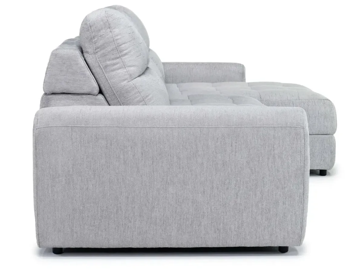 Mor Furniture Sofas|Bryce Power Slider Sofa Storage Chaise In Savannah Coin, Left Facing