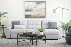 Mor Furniture Sofas|Bryce Power Slider Sofa Storage Chaise In Savannah Coin, Left Facing