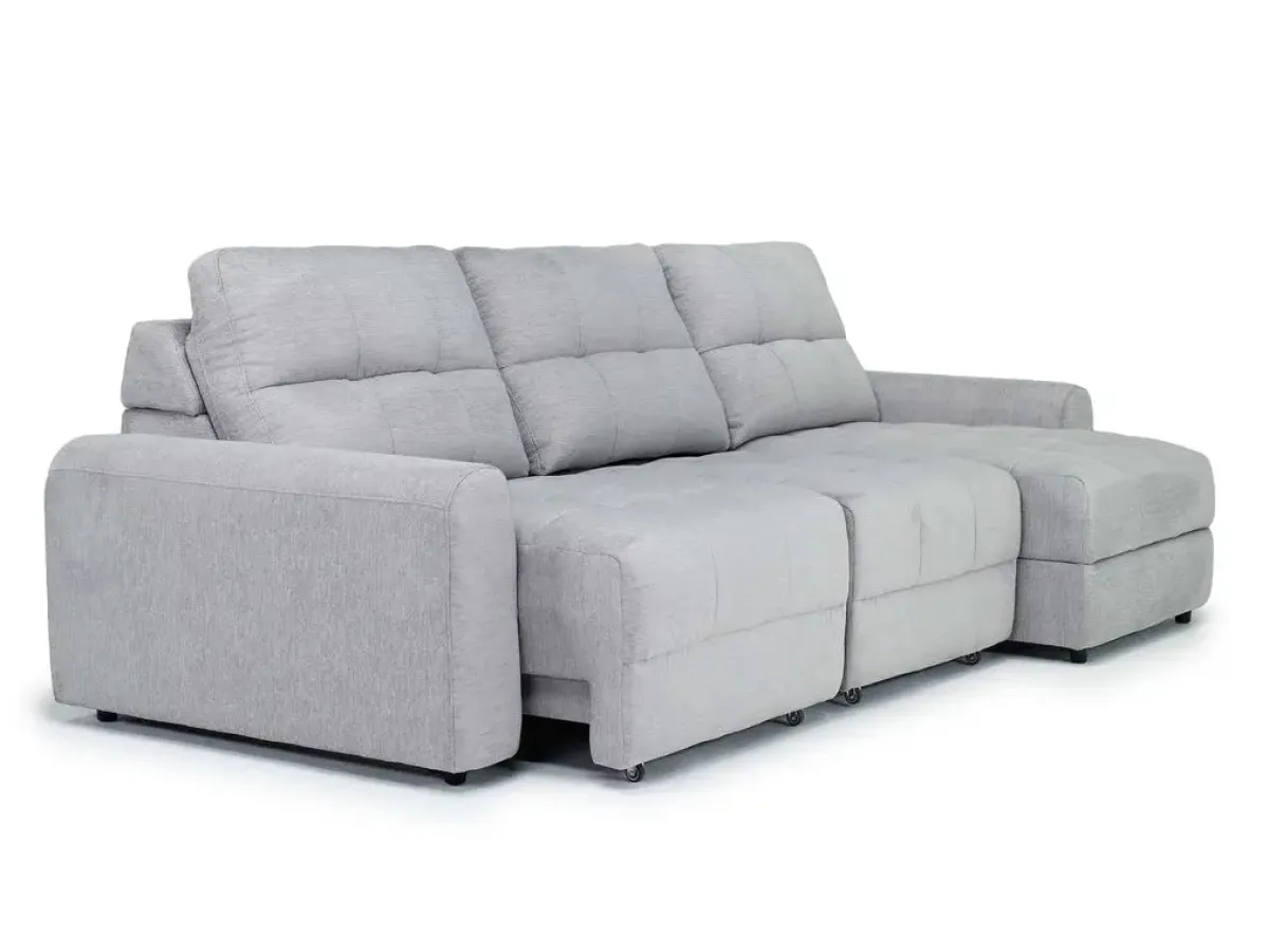 Mor Furniture Sofas|Bryce Power Slider Sofa Storage Chaise In Savannah Coin, Left Facing