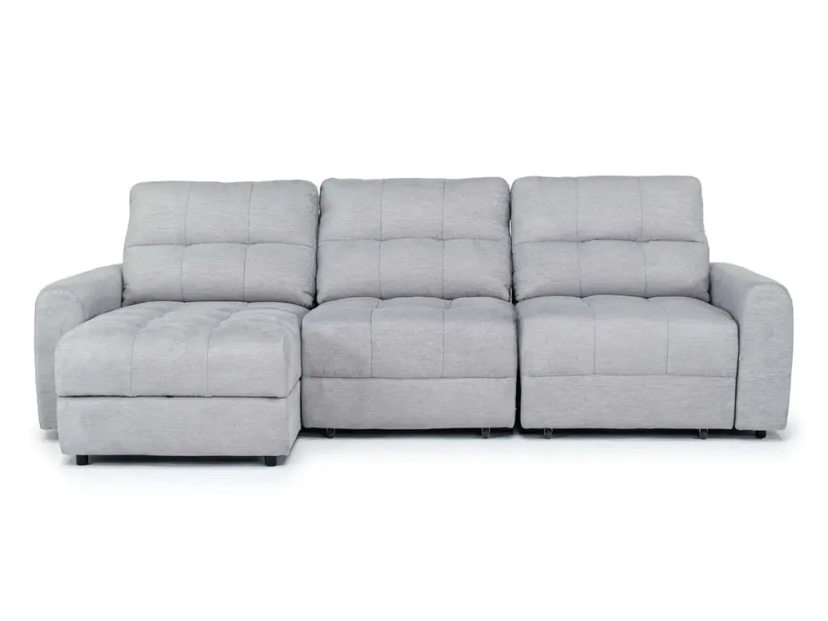 Mor Furniture Sofas|Bryce Power Slider Sofa Storage Chaise In Savannah Coin, Left Facing