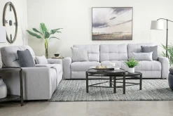Mor Furniture Loveseats|Bryce Power Sliding Console Loveseat In Savannah Coin