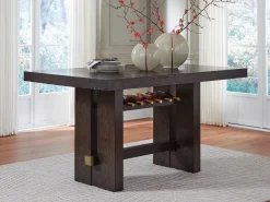 Mor Furniture Seating For 4|Counter Height Dining Sets|Burkhaus Counter Height Dining Table & 4 Stools In Biege/Dark Brown