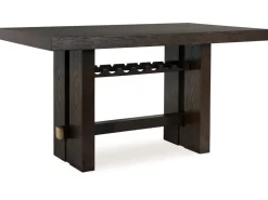 Mor Furniture Seating For 4|Counter Height Dining Sets|Burkhaus Counter Height Dining Table & 4 Stools In Biege/Dark Brown
