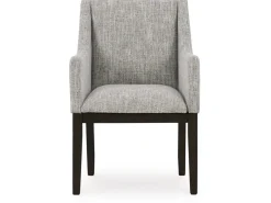 Mor Furniture Dining Chairs|Burkhaus Upholstered Arm Chair In Beige/Dark Brown