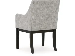 Mor Furniture Dining Chairs|Burkhaus Upholstered Arm Chair In Beige/Dark Brown