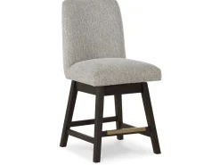 Mor Furniture Counter Height Stools|Barstools|Burkhaus Upholstered Counter Height Swivel Stool In Beige/Dark Brown