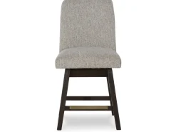 Mor Furniture Counter Height Stools|Barstools|Burkhaus Upholstered Counter Height Swivel Stool In Beige/Dark Brown