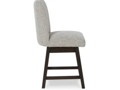 Mor Furniture Counter Height Stools|Barstools|Burkhaus Upholstered Counter Height Swivel Stool In Beige/Dark Brown