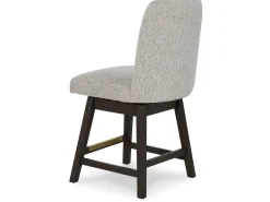 Mor Furniture Counter Height Stools|Barstools|Burkhaus Upholstered Counter Height Swivel Stool In Beige/Dark Brown