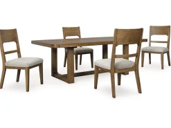 Mor Furniture Seating For 4|Dining Room Sets|Cabalynn Extendable Dining Table & 4 Chairs In Light Brown