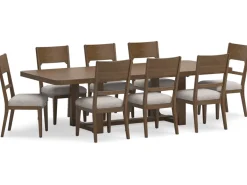 Mor Furniture Seating For 8|Dining Room Sets|Cabalynn Extendable Dining Table & 8 Chairs In Light Brown