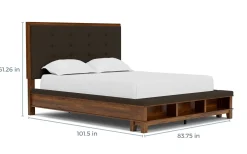 Mor Furniture Bedroom Sets|Cagney Upholstered Panel Bed W/ Storage, Dresser, Mirror & Nightstand In Gray, Queen