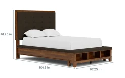 Mor Furniture Bedroom Sets|Cagney Upholstered Panel Bed W/ Storage, Dresser, Mirror & Nightstand In Gray, Queen