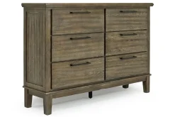 Mor Furniture Bedroom Sets|Cagney Upholstered Panel Bed W/ Storage, Dresser, Mirror & Nightstand In Gray, Queen