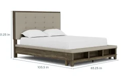 Mor Furniture Bedroom Sets|Cagney Upholstered Panel Bed W/ Storage, Dresser, Mirror & Nightstand In Gray, Queen