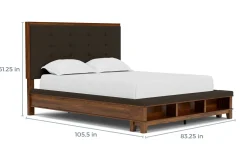 Mor Furniture Bedroom Sets|Cagney Upholstered Panel Bed W/ Storage, Dresser, Mirror & Nightstand In Gray, Queen
