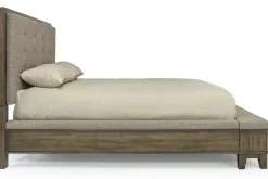 Mor Furniture Upholstered Beds|Beds|Cagney Upholstered Panel Bed W/ Storage In Gray, Queen