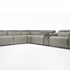 Mor Furniture Sectionals|Cam 6 Piece 2 Power Theater Sectional W/ 2 Power Armless Recliner & Immersive Sound In Ajax Smoke Leather