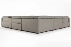 Mor Furniture Sectionals|Cam 6 Piece 2 Power Theater Sectional W/ 2 Power Armless Recliner & Immersive Sound In Ajax Smoke Leather
