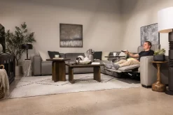 Mor Furniture Sectionals|Cam 6 Piece 2 Power Theater Sectional W/ Immersive Sound In Ajax Smoke Leather