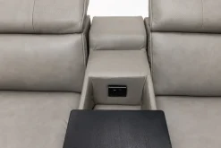 Mor Furniture Sectionals|Cam 6 Piece 2 Power Theater Sectional W/ Immersive Sound In Ajax Smoke Leather